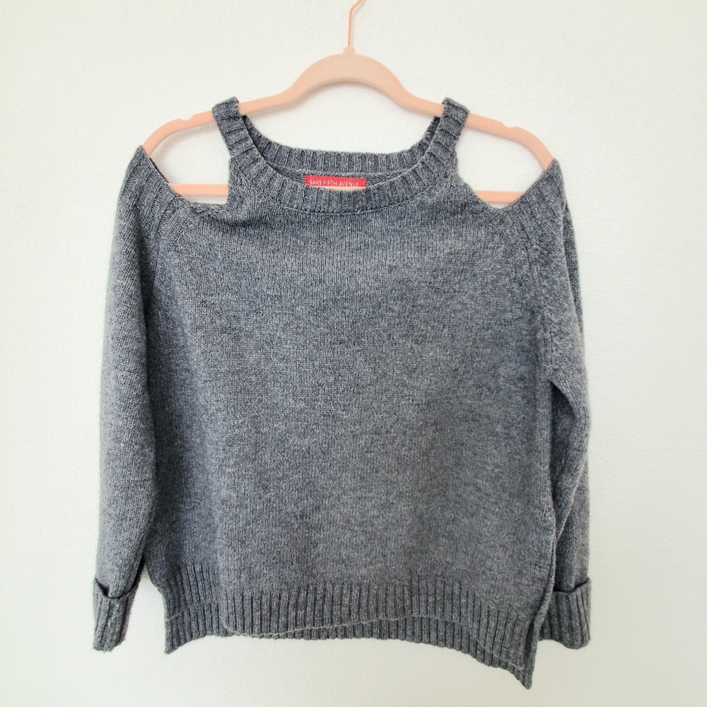 SAKS FIFTH AVENUE Grey Knitted Sweater